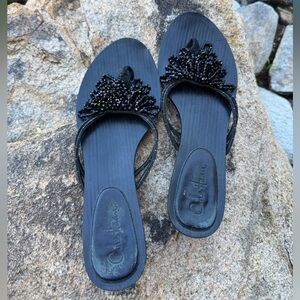 Cole Haan Black Beaded Sandals Size 8.5